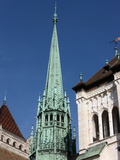 St. Peter's Cathedral Spire, Geneva, Switzerland, Europe Photographic Print by  Godong