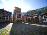 Courtyard, Church of the Nativity and Hrelyo's Tower, Rila Monastery, UNESCO World Heritage Site, N Photographic Print by Dallas & John Heaton