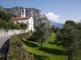 Church and Mountains, Cadenabbia, Lake Como, Lombardy, Italy, Europe Photographic Print by Frank Fell