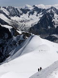 Climbers on Mont Blanc, Aiguille Du Midi, Mont Blanc Massif, Haute Savoie, French Alps, France, Eur Photographie par Angelo Cavalli