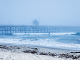 San Clemente Pier with Surfers on a Foggy Day, California, United States of America, North America Photographie par Mark Chivers