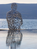 Sculpture of a Man Made of Letters at the Lido Mar Swimming Pool at the Newly Developed Marina in P Photographic Print by Martin Child