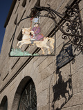 Hanging Sign of a Horseman, Place Jean Moulin, St. Malo, Brittany, France, Europe Photographic Print by Nick Servian