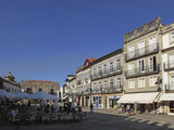 The Main Square (Praca Da Republica), with Street Cafes and Azulejo Clad Buildings, Viana Do Castel Photographic Print by Stuart Forster