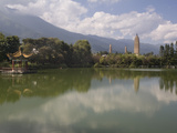 Three Pagodas from Mirror Lake, Dali, Yunnan, China, Asia Photographic Print by Rolf Richardson