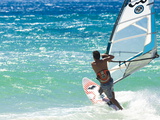 Big Jump Windsurfing in High Levante Winds in the Strait of Gibraltar, Valdevaqueros, Tarifa, Andal Photographic Print by Giles Bracher