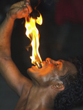 Man Eating Fire During the Fire Walking at a Kandyan Dance Show in the Kandyan Arts Association Hal Photographic Print by Rob Francis