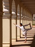Yoga Inside the Courtyard of Mysore Palace, Karnataka, India, Asia Photographic Print by Luca Tettoni