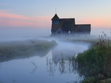 Fairfield Church in Dawn Mist, Romney Marsh, Near Rye, Kent, England, United Kingdom, Europe Photographic Print by Stuart Black