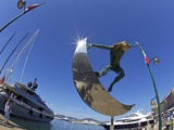 Sculpture, by Anna Chromy, Seafront, St. Tropez, Var, Provence, Cote D'Azur, France, Mediterranean, Photographic Print by Peter Barritt