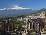 The Greek Amphitheatre and Mount Etna, Taormina, Sicily, Italy, Europe Photographic Print by Stuart Black