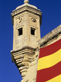 Vedette Watchtower and Senglea Flag, Senglea, Malta, Mediterranean, Europe Photographic Print by Stuart Black