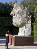 Young Woman Taking Photograph of the Monumental Head, by Igor Mitora, Boboli Gardens, Florence, Tus Photographic Print by Peter Barritt