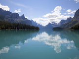 Mountains Reflected in Maligne Lake, Jasper National Park, UNESCO World Heritage Site, British Colu Photographic Print by Martin Child