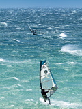Big Jump Windsurfing in High Levante Winds in the Strait of Gibraltar, Valdevaqueros, Tarifa, Andal Photographic Print by Giles Bracher