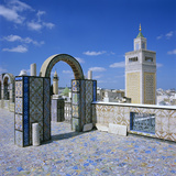 View over City and Great Mosque from Tiled Roof Top, Tunis, Tunisia, North Africa, Africa Fotografisk tryk af Stuart Black View over City and Great Mosque from Tiled Roof Top, Tunis, Tunisia, North Africa, Africa Fotografisk tryk af Stuart Black