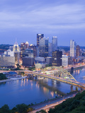 Pittsburgh Skyline and Fort Pitt Bridge over the Monongahela River, Pittsburgh, Pennsylvania, Unite Photographic Print by Richard Cummins