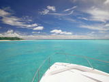 Speedboat Arriving in Tropical Beach, Maldives, Indian Ocean, Asia Photographic Print by Sakis Papadopoulos