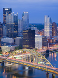 Pittsburgh Skyline and Fort Pitt Bridge over the Monongahela River, Pittsburgh, Pennsylvania, Unite Photographic Print by Richard Cummins