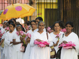 Procession of Female Buddhist Devotees with Offerings at the Sacred Temple of the Sacred Tooth Reli Photographic Print by Rob Francis
