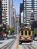 Cable Car Crossing California Street with Bay Bridge Backdrop in San Francisco, California, United  Photographic Print by Gavin Hellier