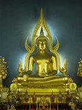 Statue of the Sitting Buddha, Wat Benchamabophit (Marble Temple), Bangkok, Thailand, Southeast Asia Photographic Print by Richard Maschmeyer