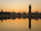 Statue of Shiva Rising Out of a Lake Sur Sagar in the Centre of Vadodara, Gujarat, India, Asia Photographic Print by Mark Chivers