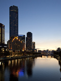 City Centre and Yarra River at Dusk, Melbourne, Victoria, Australia, Pacific Photographic Print by Nick Servian