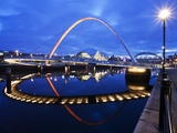 Gateshead Millennium Bridge and the Sage at Dusk, Newcastle, Tyne and Wear, England, United Kingdom Photographic Print by Mark Sunderland