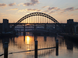 Tyne Bridge at Sunset, Spanning the River Tyne Between Newcastle and Gateshead, Tyne and Wear, Engl Photographic Print by Mark Sunderland