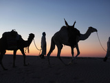Camel Drivers at Dusk in the Sahara Desert, Near Douz, Kebili, Tunisia, North Africa, Africa Photographic Print by  Godong