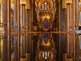 The Beautiful Nave and Font of Salisbury Cathedral, Wiltshire, England, United Kingdom, Europe Photographic Print by Julian Elliott