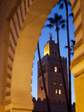 Minaret of the Koutoubia Mosque at Dusk, Marrakesh, Morocco, North Africa, Africa Fotografie-Druck von Frank Fell