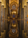 Looking across the Font and Down the Nave of Salisbury Cathedral, Wiltshire, England, United Kingdo Photographic Print by Julian Elliott