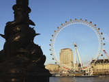 Ornate Fish Lamppost on the Embankment, by the River Thames, Opposite the London Eye, Westminster,  Photographic Print by Stuart Forster