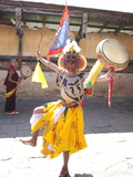 Buddhist Monk in Dance Costume Ready to Take Part in a Performance at the Tamshing Phala Choepa Tse Photographic Print by Lee Frost