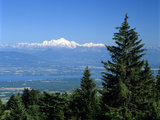 Mont Blanc Range Viewed from Col De La Faucille, Near Gex, Rhone Alpes, France, Europe Photographic Print by Stuart Black