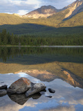 Perfect Reflection, Early Morning at Pyramid Lake, Jasper National Park, UNESCO World Heritage Site Photographic Print by Martin Child