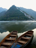 Two Boats on Jintang Lake Beside Great Wall of China, UNESCO World Heritage Site, Huanghuacheng (Ye Photographic Print by Kimberly Walker