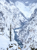 Artists Point of Grand Canyon Yellowstone in Winter, Yellowstone National Park, UNESCO World Herita Photographic Print by Kimberly Walker