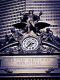 Statue of Mercury and Clock on the 42nd Street Facade of Grand Central Terminus Station, Manhattan, Fotografie-Druck von Gavin Hellier