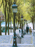 Autumn, Rue De Foyatier Steps to the Place Du Sacre Coeur, Montmartre, Paris, France Photographic Print by Walter Bibikow
