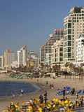 Beachfront Hotels in Late Afternoon, Tel Aviv, Israel Photographic Print by Walter Bibikow
