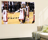 Miami, FL - June 21:  Miami Heat and Oklahoma City Thunder Game Five, LeBron James and Dwyane Wade Wall Mural by Joe Murphy