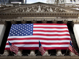 American Flag, New York Stock Exchange Building, Lower Manhattan, New York City, New York, Usa Photographic Print by Paul Souders