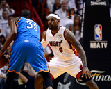 Miami, FL - June 21:  Miami Heat and Oklahoma City Thunder Game Five, LeBron James and Kevin Durant Photographic Print by Ronald Martinez