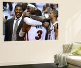 Miami, FL - June 21:  Miami Heat and Oklahoma City Thunder Game Five, LeBron James and Dwyane Wade Print by Ronald Martinez