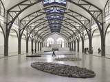 Berlin Circle by Richard Long with Ellipse of Stones, Hamburger Bahnhof Museum, Berlin, Germany Photographic Print by Michele Molinari