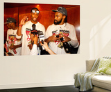 Miami, FL - June 21:  Miami Heat and Oklahoma City Thunder Game Five, Chris Bosh and Ronny Turiaf Prints by Mike Ehrmann