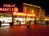 Pike Place Market, Christmas at the Pike Place Market in Seattle, Seattle, Washington, Usa Photographic Print by Richard Duval